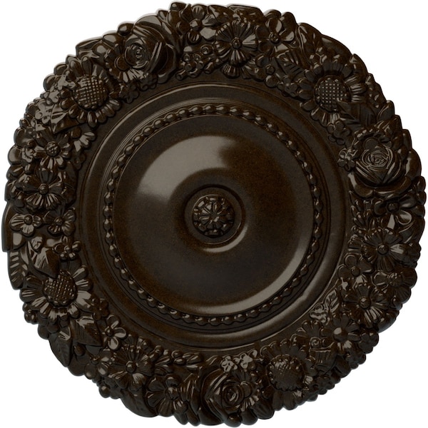 Ekena Millwork Marseille Ceiling Medallion (Fits Canopies up to 7 3/8"), Hand-Painted Bronze, 21"OD x 2"P CM21MABZS - main